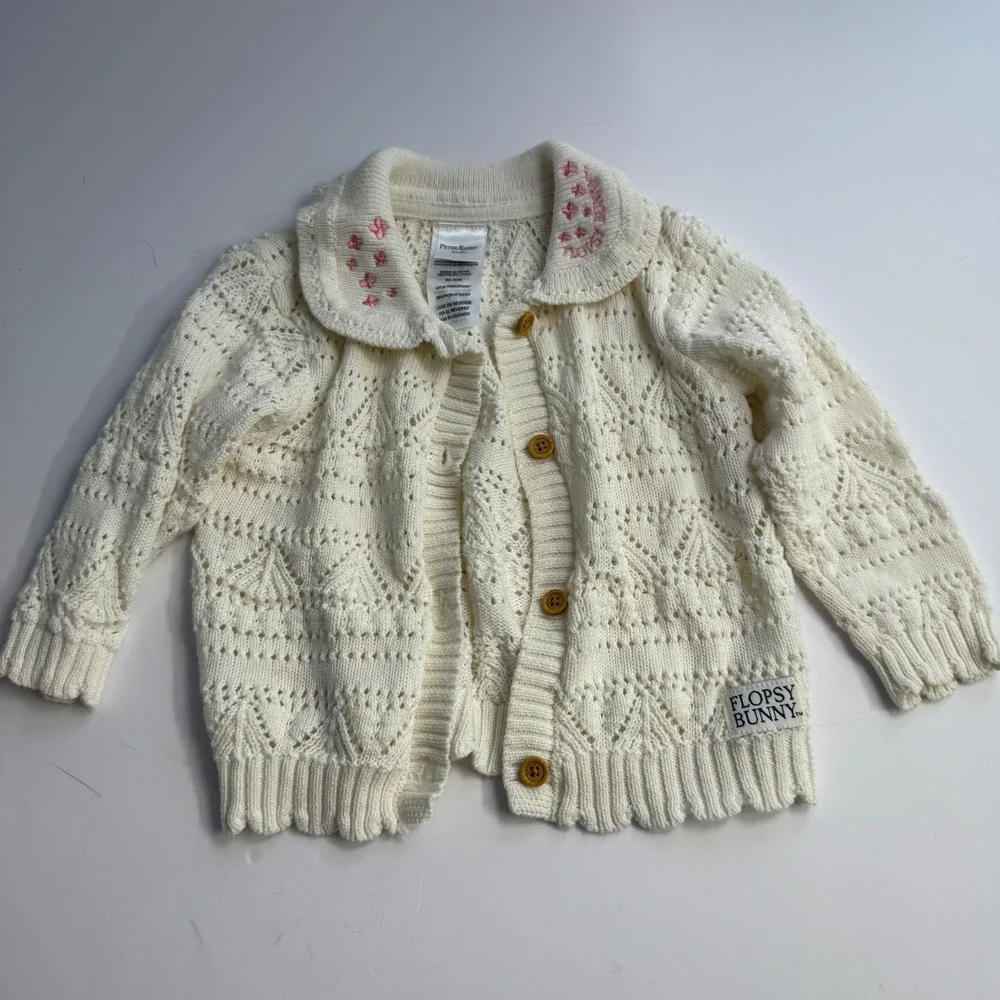 Peter Rabbit Girls 2 Piece Dress Knit Cardigan Bunny Set Pink Tulle 18 months